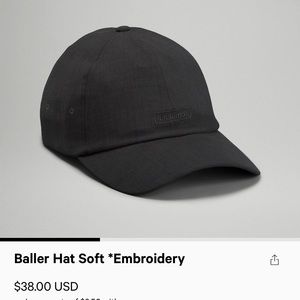 Black lululemon baller hat soft